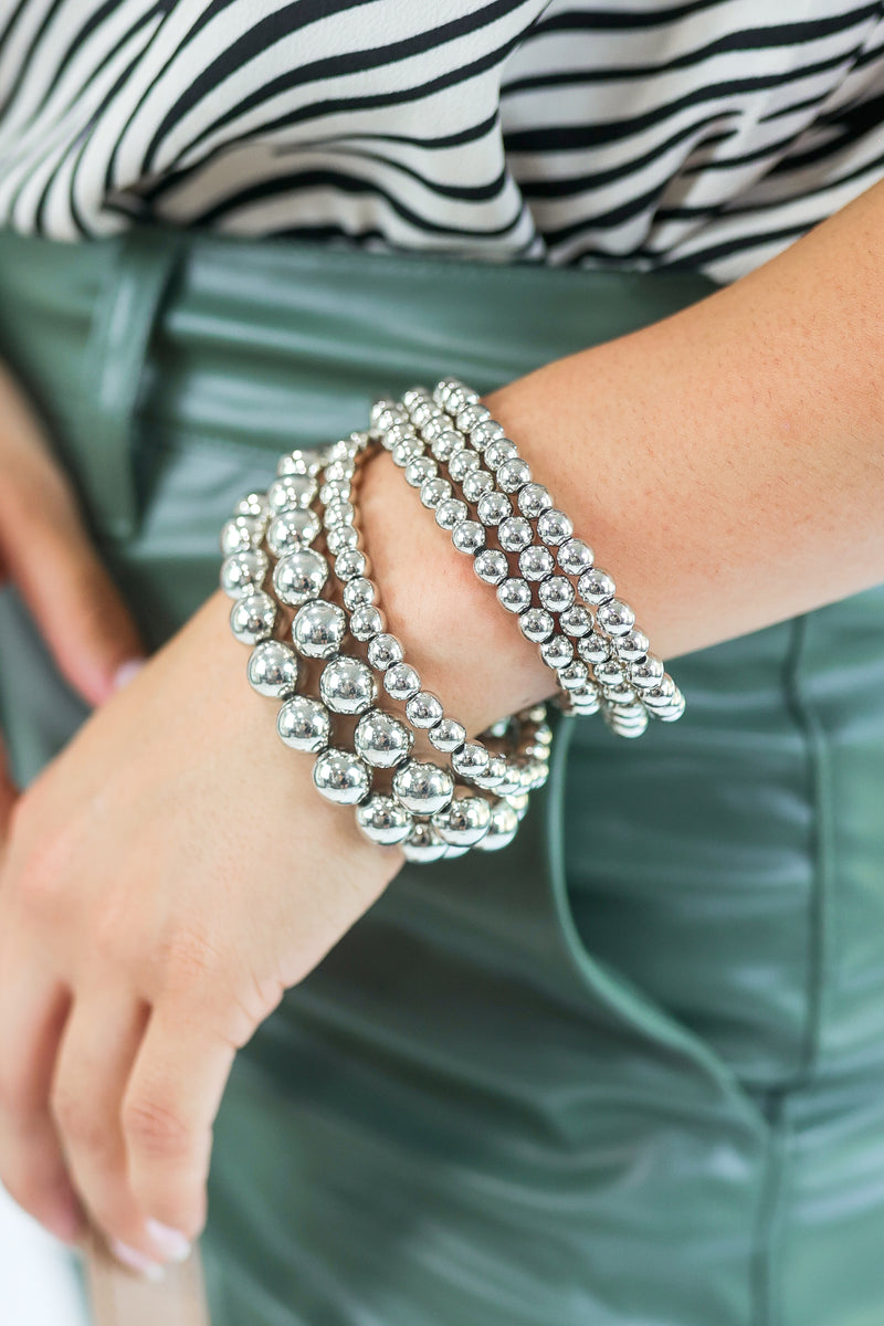 Candid Babe Bracelet Stack In Silver