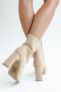 The Gabby Bootie In Warm Taupe