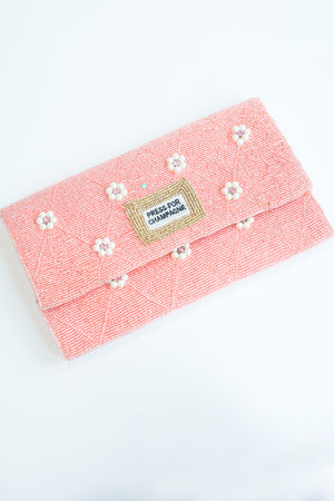 Press For Champagne Beaded Clutch