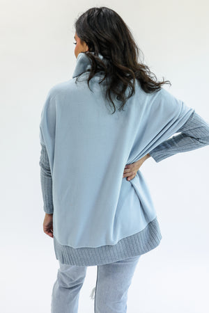 Breckenridge Vacay Sweater In Baby Blue