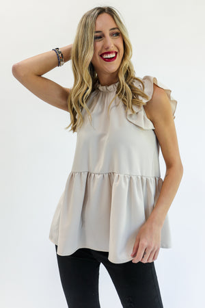 Blissful State Shift Top In Oyster