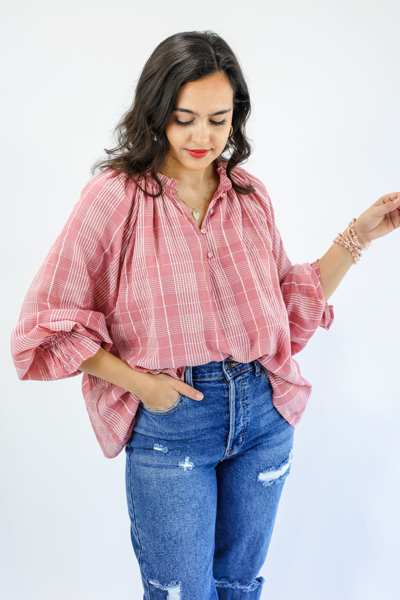 Back At It Shift Top In Blush