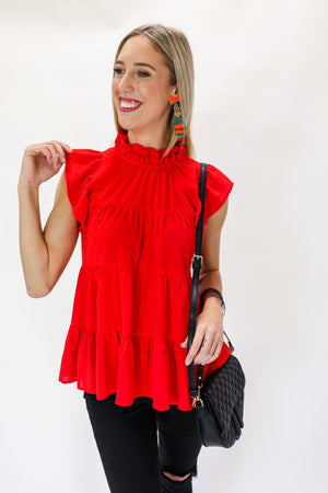 Keep It Sweet Shift Top In Red