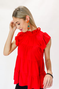 Keep It Sweet Shift Top In Red