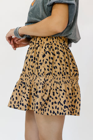 Sounding Alarms Spotted Skirt In Taupe