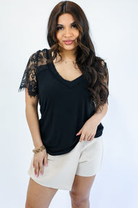 Total Diva Lace Top In Black