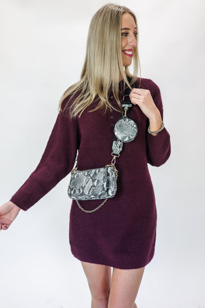 Big Expectations 2 In 1 Snake Print Crossbody