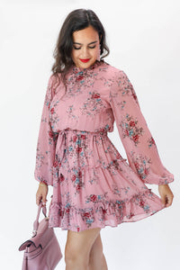 Love And Lucky Floral Dress In Dusty Rose