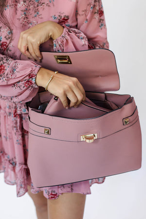 The New Yorker 3 In 1 Tote In Mauve