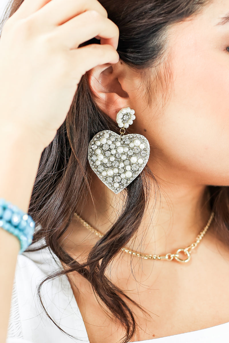 Fresh Start Heart Earrings In Silver