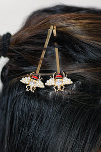 Sweet Bee Hair Pins In Black