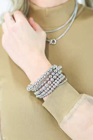 Everyday Layers Bracelet Stack In Silver