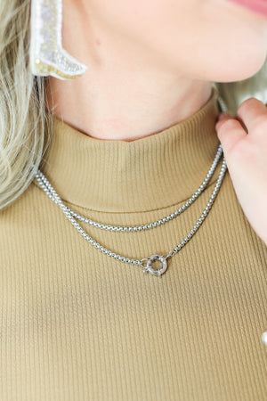 Fierce Move Link Necklace In Silver
