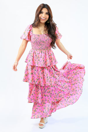 Brunchin' Babe Floral Tiered Maxi Dress