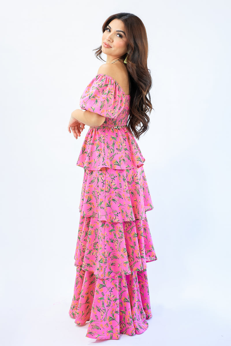 Brunchin' Babe Floral Tiered Maxi Dress
