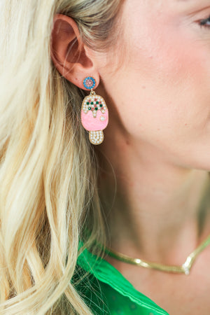 Pretty Popsicle Earrings In Pink