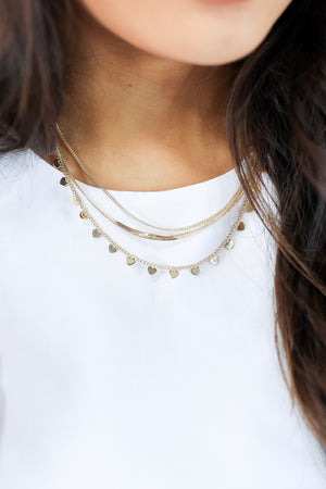 Heavenly Heart Layered Necklace In Gold
