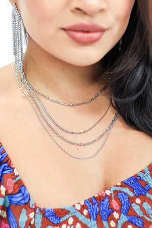 Dreamy Day Layered Necklace In Silver