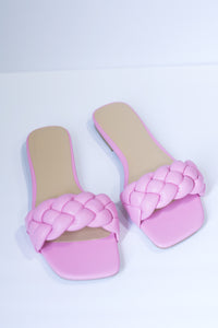 The Monica Braided Sandals In Pink