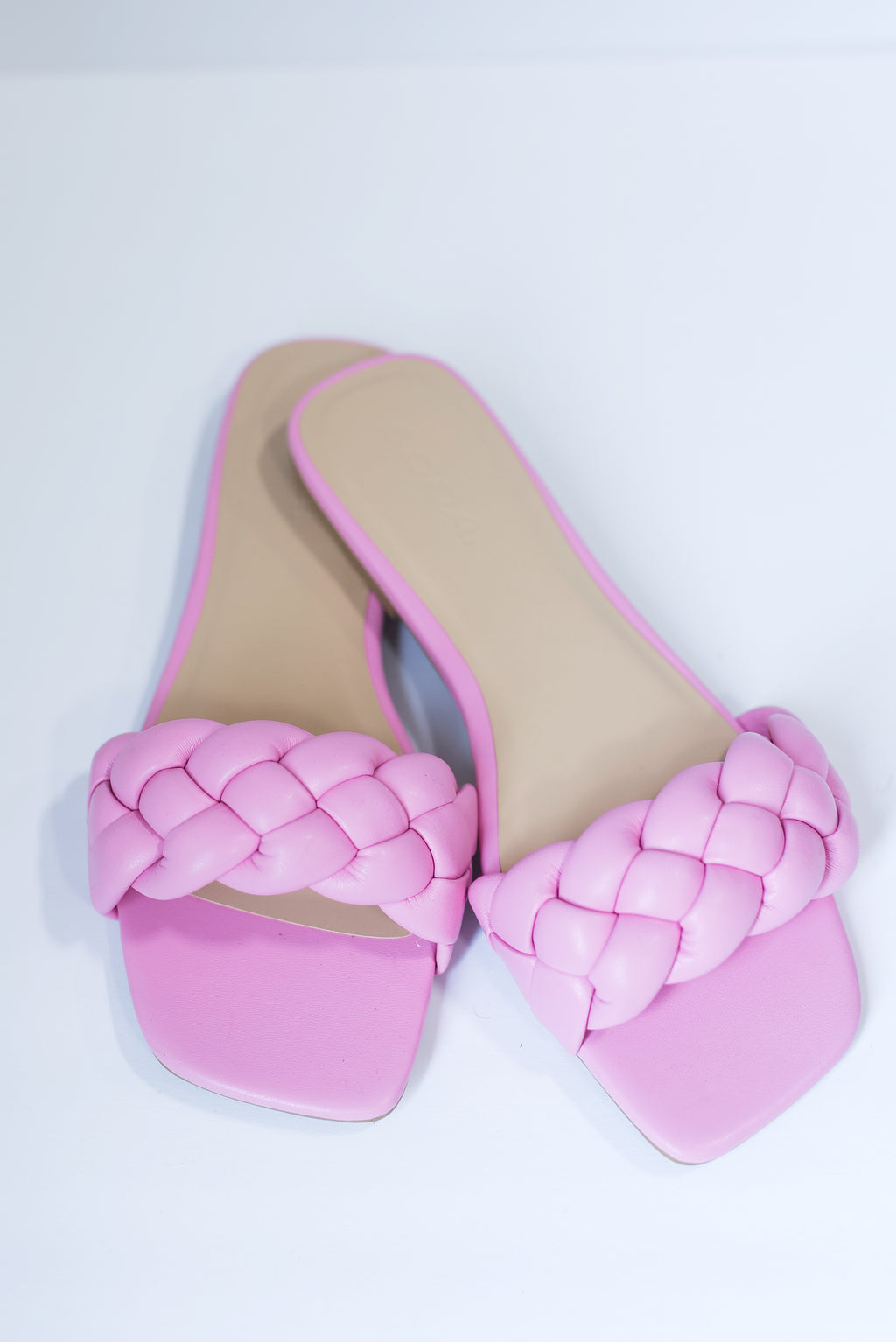 The Monica Braided Sandals In Pink