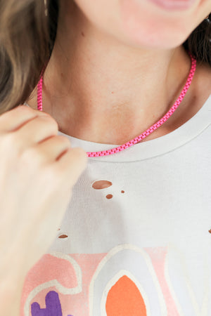 The Moment Chain Necklace In Pink
