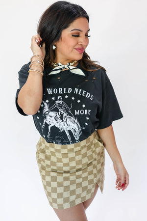 The World Needs More Cowboys Tee In Black