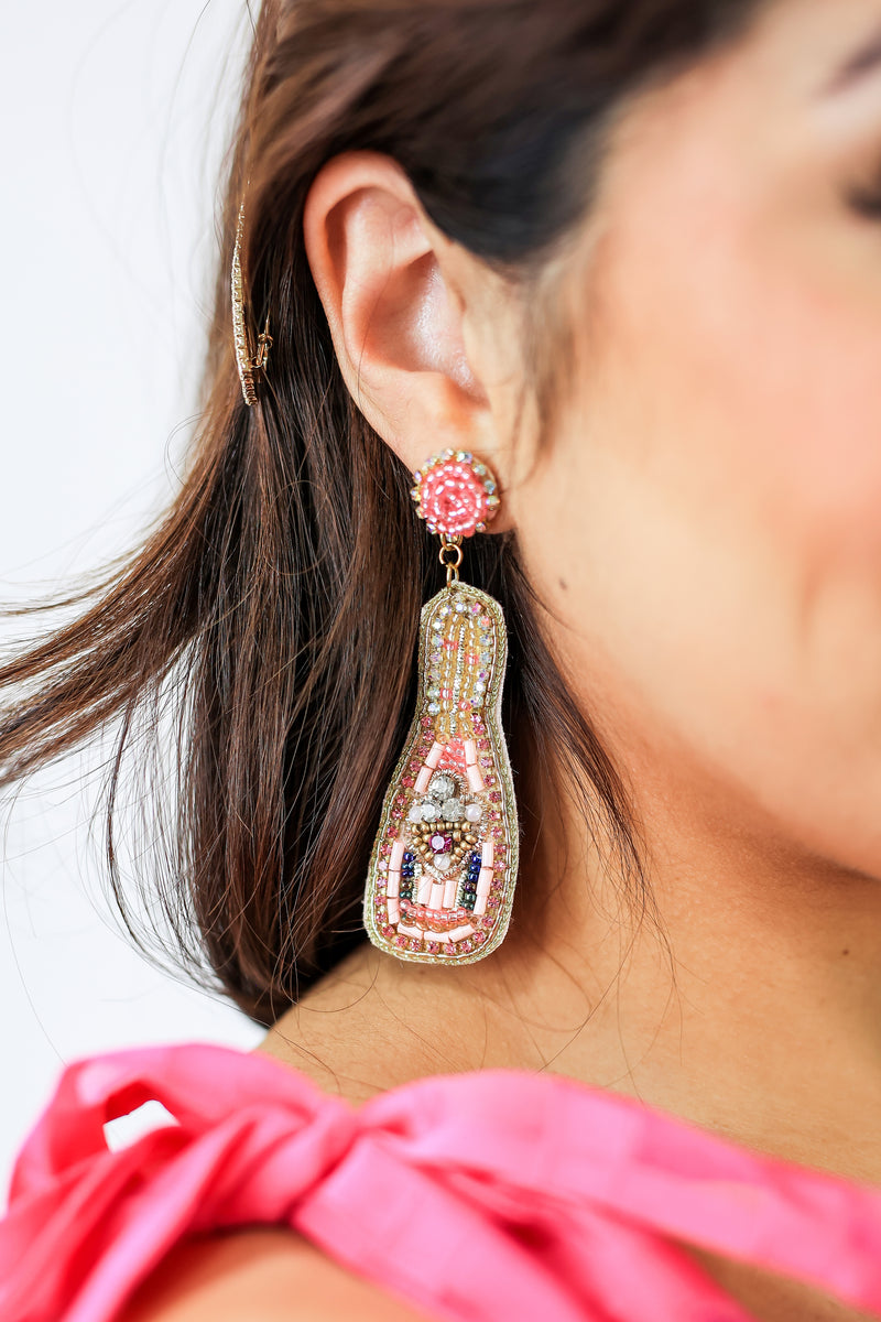 Summer Love Champagne Earrings In Pink