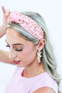 Trend Alert Rhinestone Headband In Light Pink