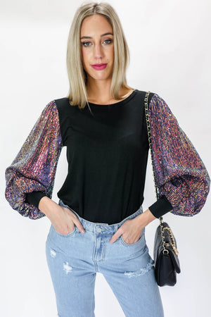 Bubbly Brunch Top In Black