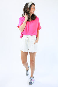 The Molly Denim Shorts In White