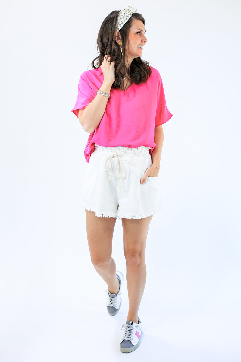 The Molly Denim Shorts In White
