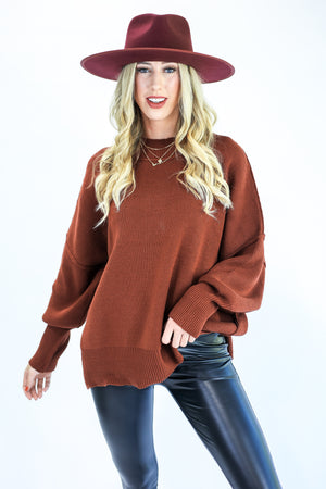 Comfy Magic Oversized Sweater In Rust