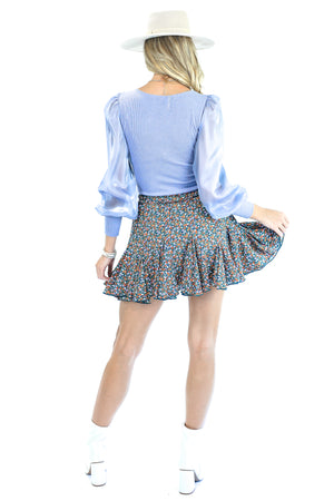 Style Report Floral Ruffle Skort In Hunter