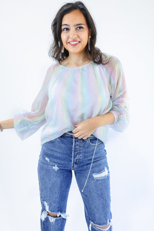 Rainbow Dreamin' Top In Ivory