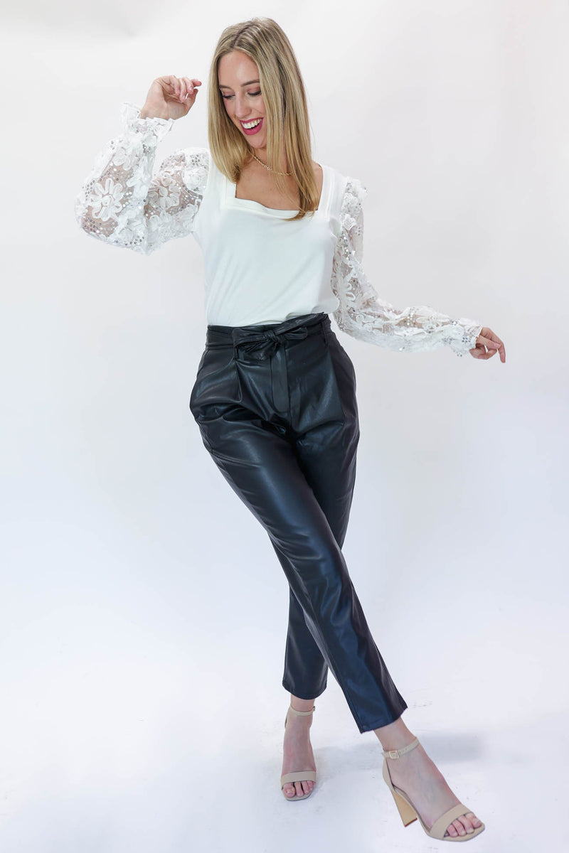 The Rory Leather Pant In Black