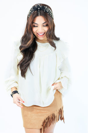 Perfectly Blissful Shift Top In Eggshell