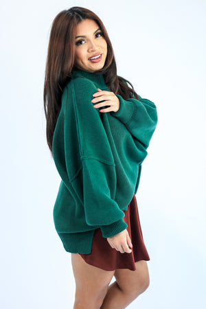 Comfy Magic Oversized Sweater In Hunter