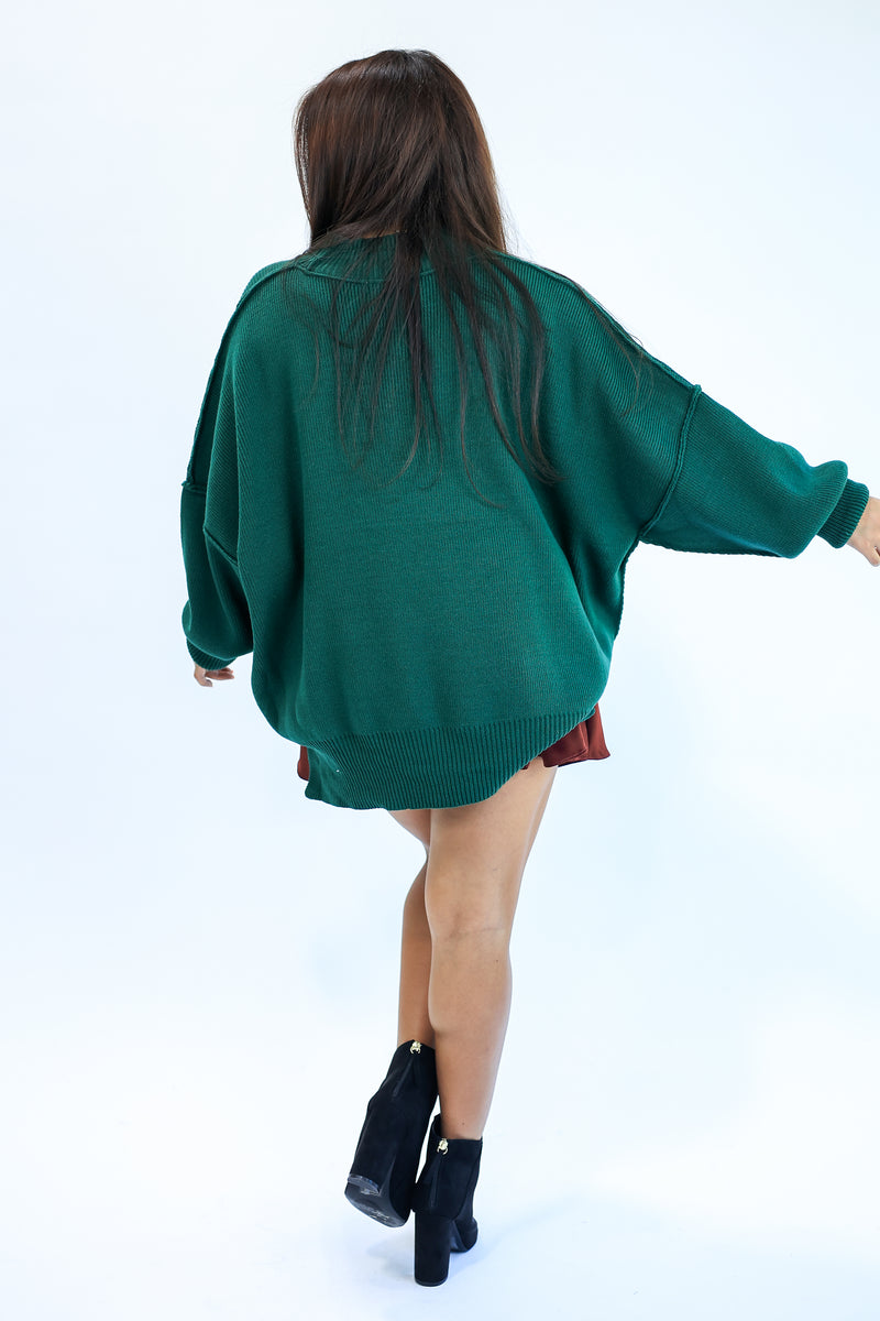 Comfy Magic Oversized Sweater In Hunter