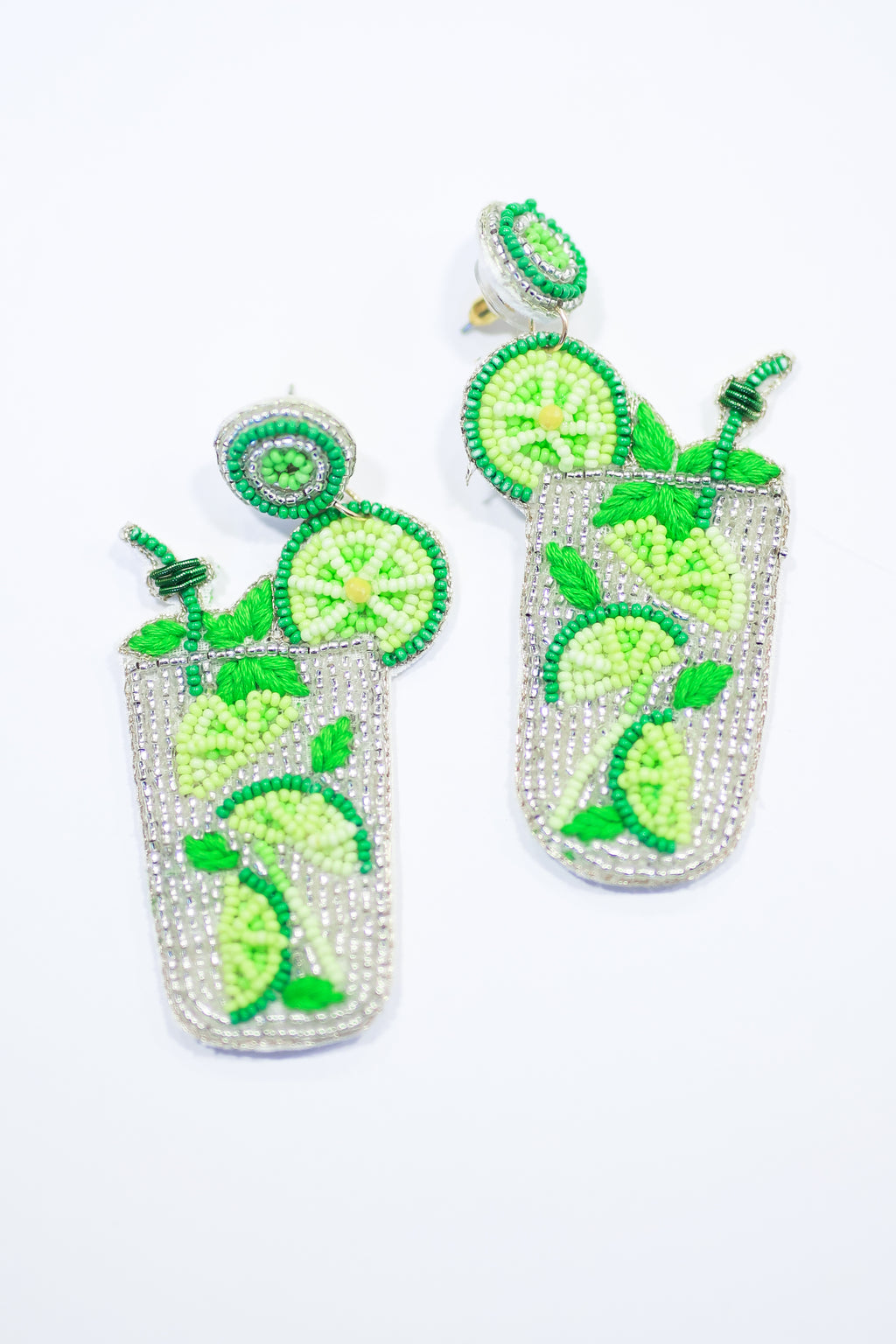 Grab A Mojito Earrings In Lime