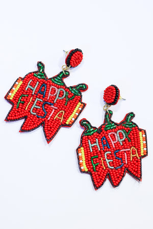 Happy Fiesta Earrings In Red