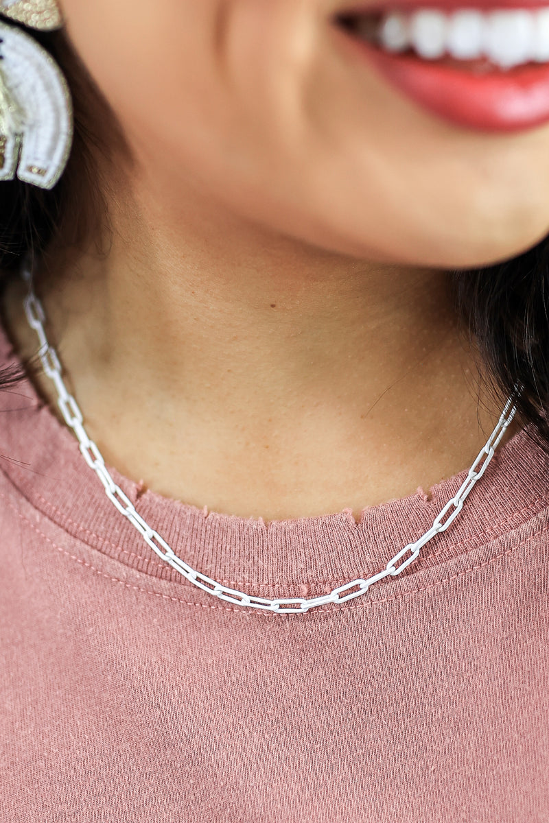 Energy Matched Chain Necklace In White