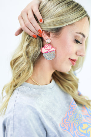 Cowgirl Disco Earrings In Pink