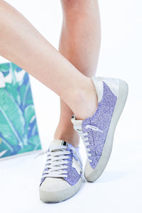 The Paula Sneaker in Purple Sparkle