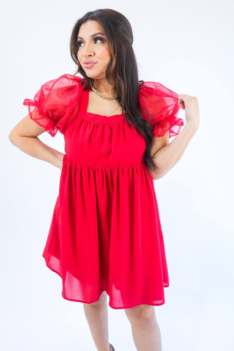 Gorgeous Nights Shift Dress In Red