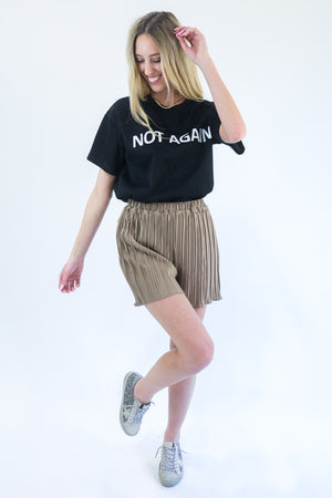 Not Again Sparkle Tee In Black