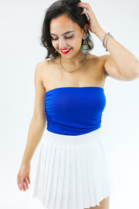 Save The Drama Strapless Bodysuit In Surf Blue