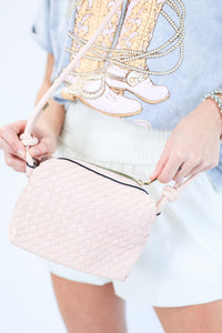 Glorious Time Braided Crossbody In Blush