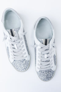 The Paris Sparkle Sneaker In Silver