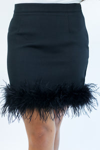 Party Moves Feather Skirt In Black