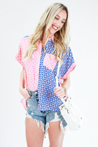 Day Dreaming Abstract Top in Pink